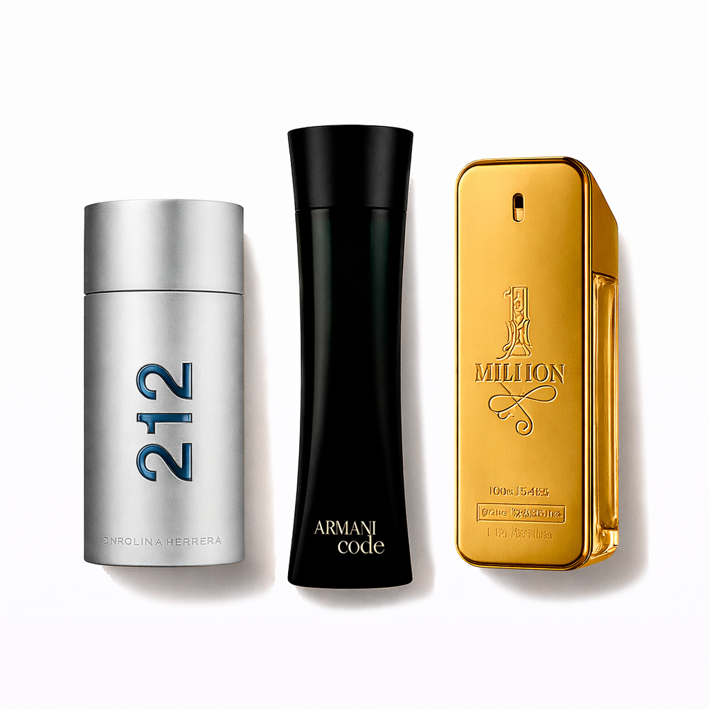 Combo di 3 profumi 212 Men NYC, Paco Rabanne One Milion, Armani Code Homme 100ml