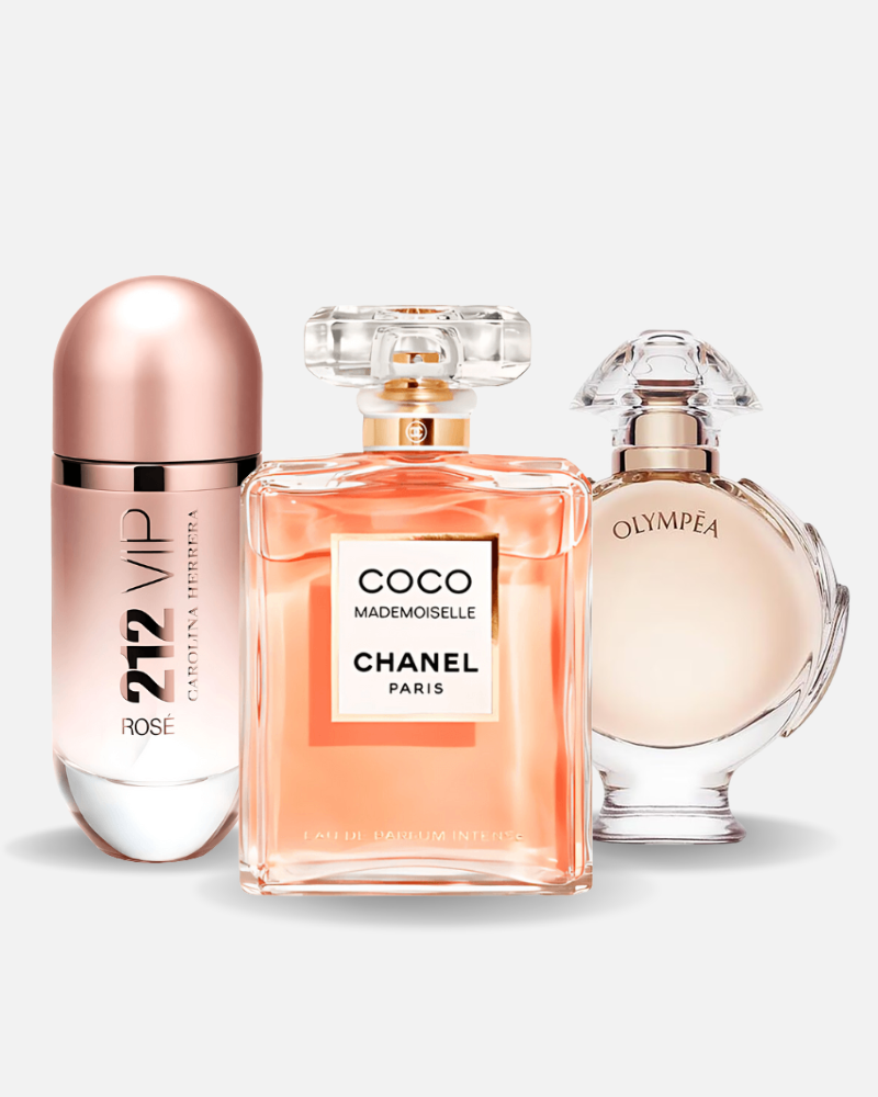 Combo di 3 profumi Carolina Herrera 212 VIP ROSÉ, Paco Rabanne OLYMPÉA e Chanel COCO MADEMOISELLE