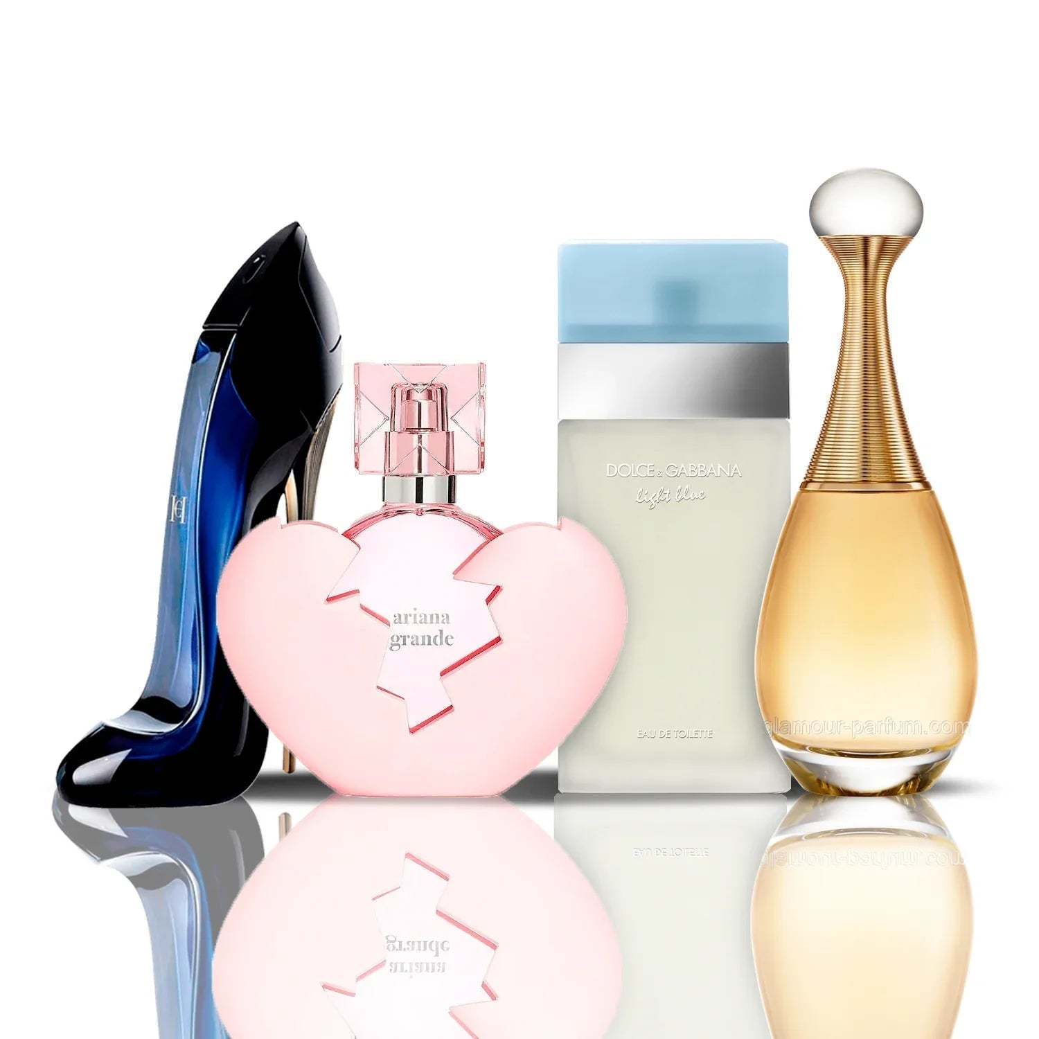 Set di 4 profumi | Thank U Next + Light Blue + Good Girl + J'adore