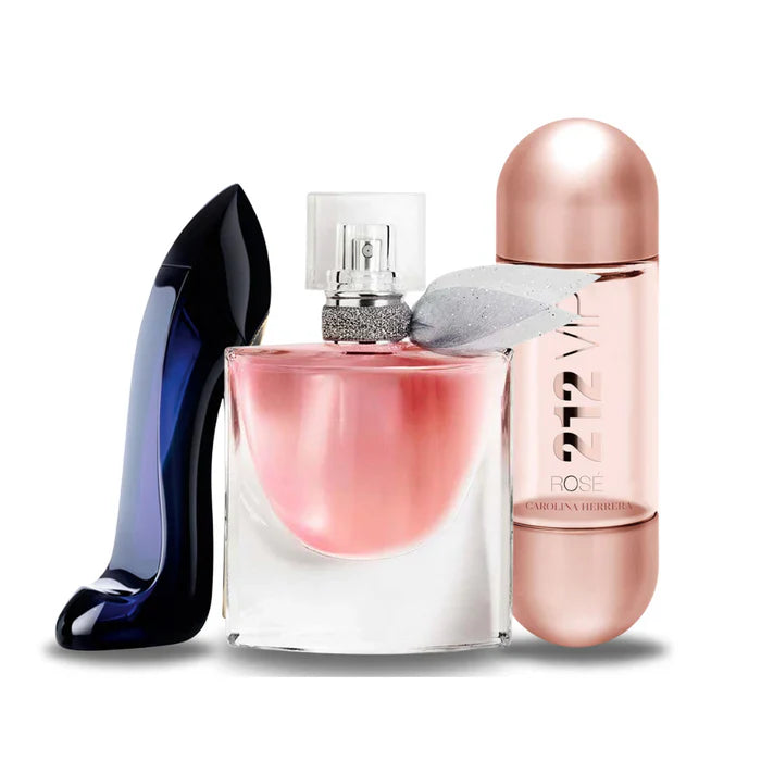 Combo di 3 profumi Carolina Herrera GOOD GIRL, Lancôme LA VIE EST BELLE e Carolina Herrera 212 VIP ROSÉ 100ml
